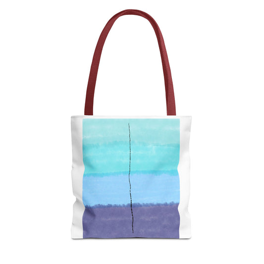 Abstract Blue Watercolor Stripe Tote Bag