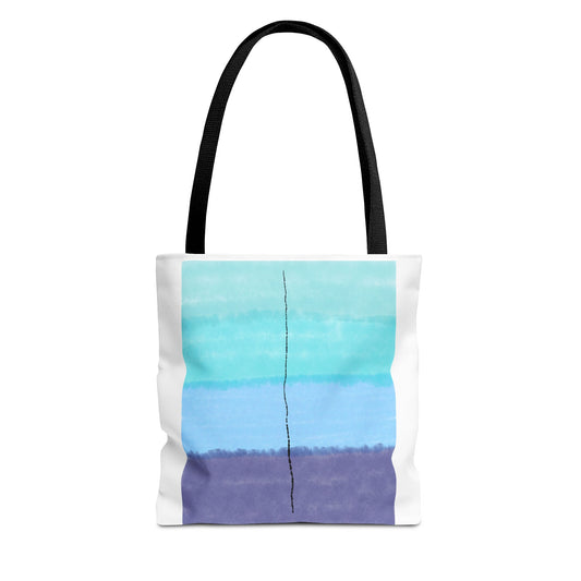 Abstract Blue Watercolor Stripe Tote Bag